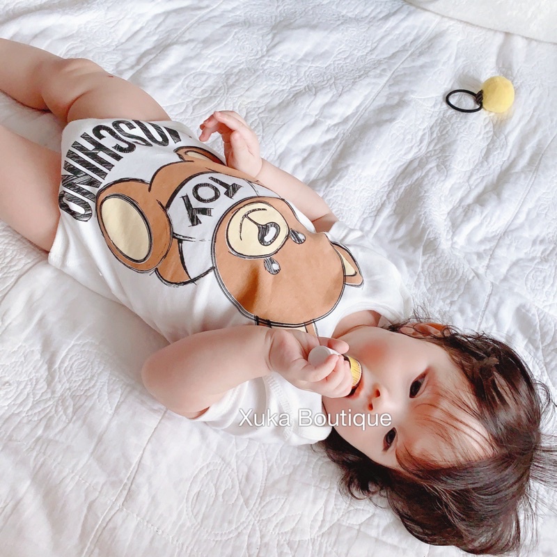 Body Chip Cộc Tay Gấu QCCC Cotton Cực Đẹp cho bé 0-24 tháng [Ảnh thật]