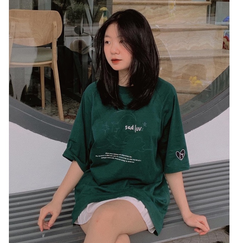 Áo thun nam nữ unisex YOUTH form rộng cổ tròn tay lỡ vải Cotton xịn FreeSize(38-65Kg) - Sadboiz luv xanh