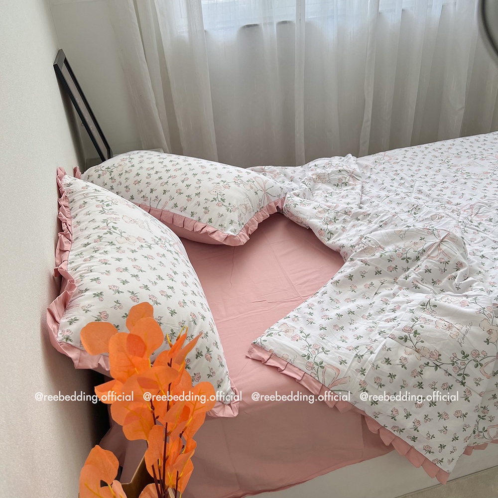 Bộ chăn ga gối chần bông Cotton Đũi Bèo REE Bedding đủ size giường nệm PLC172 - Mẫu 3