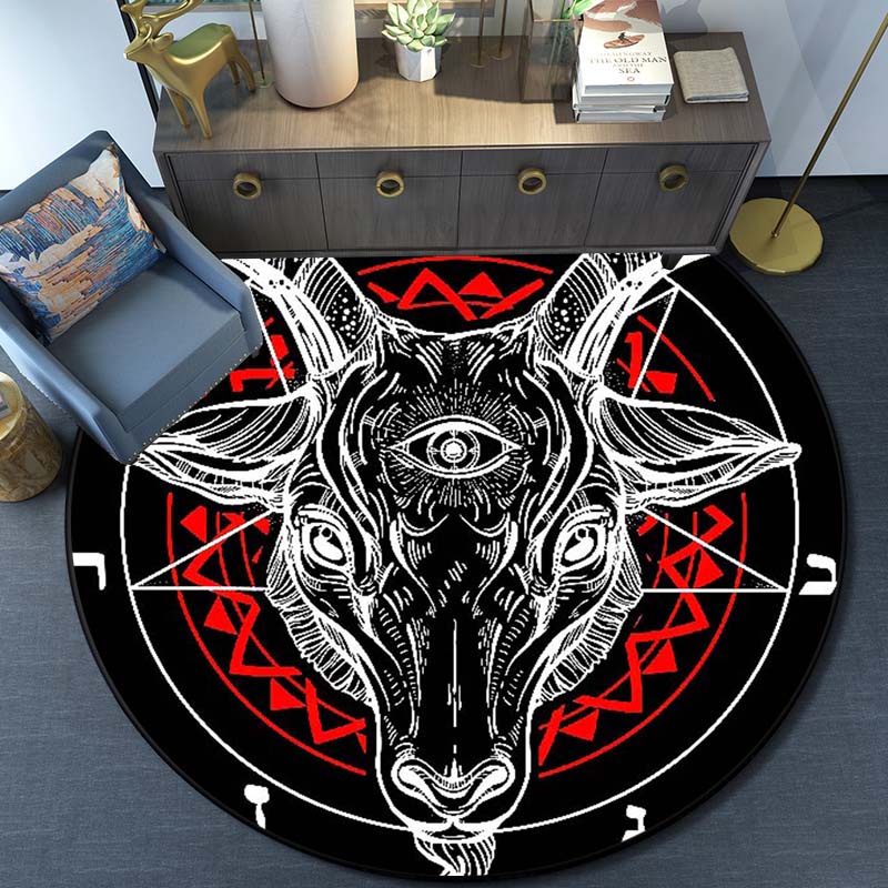 Thảm Satan Dê Satan Hình Bộ Xương Ngôi Sao Năm Cánh Trang Trí Thảm Satan