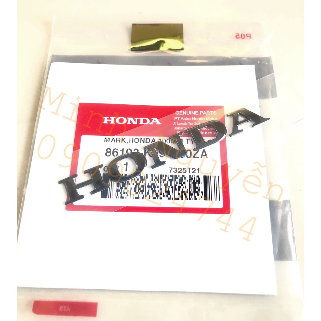 Tem chữ honda nổi chính hãng honda Indo