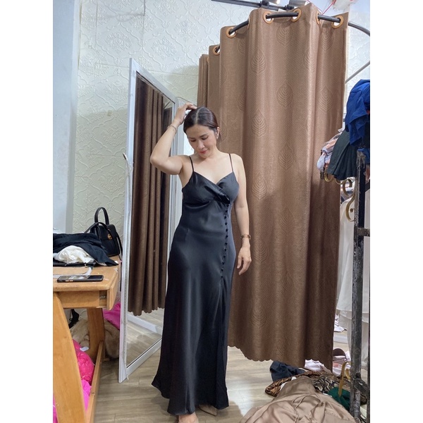 đầm lụa 2 dây hãng za.ra xịn dày rủ mịn đẹp đi tiệc vnxk