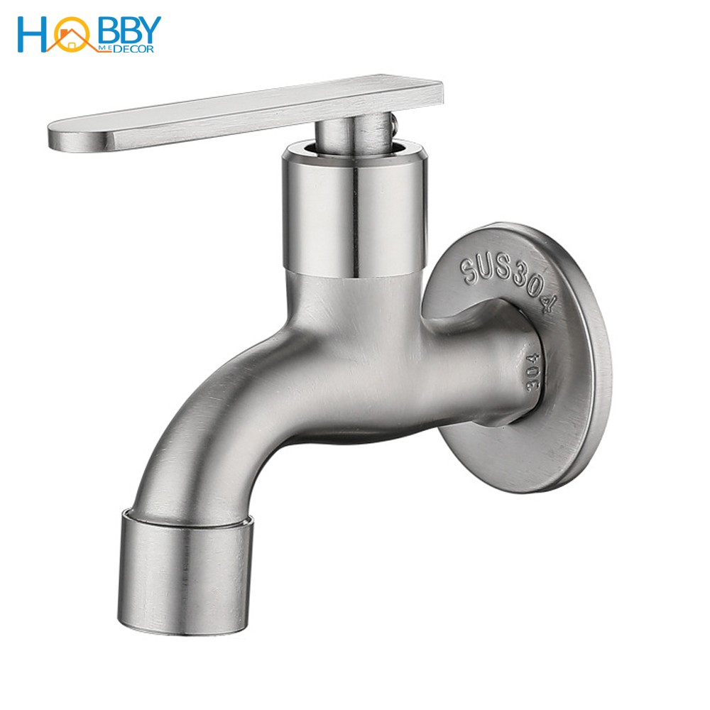 Vòi xả nước cấp nước máy giặt, xả rửa sàn Inox 304 HOBBY Home Decor VIN2 - 2 mẫu tùy chọn - không rỉ sét