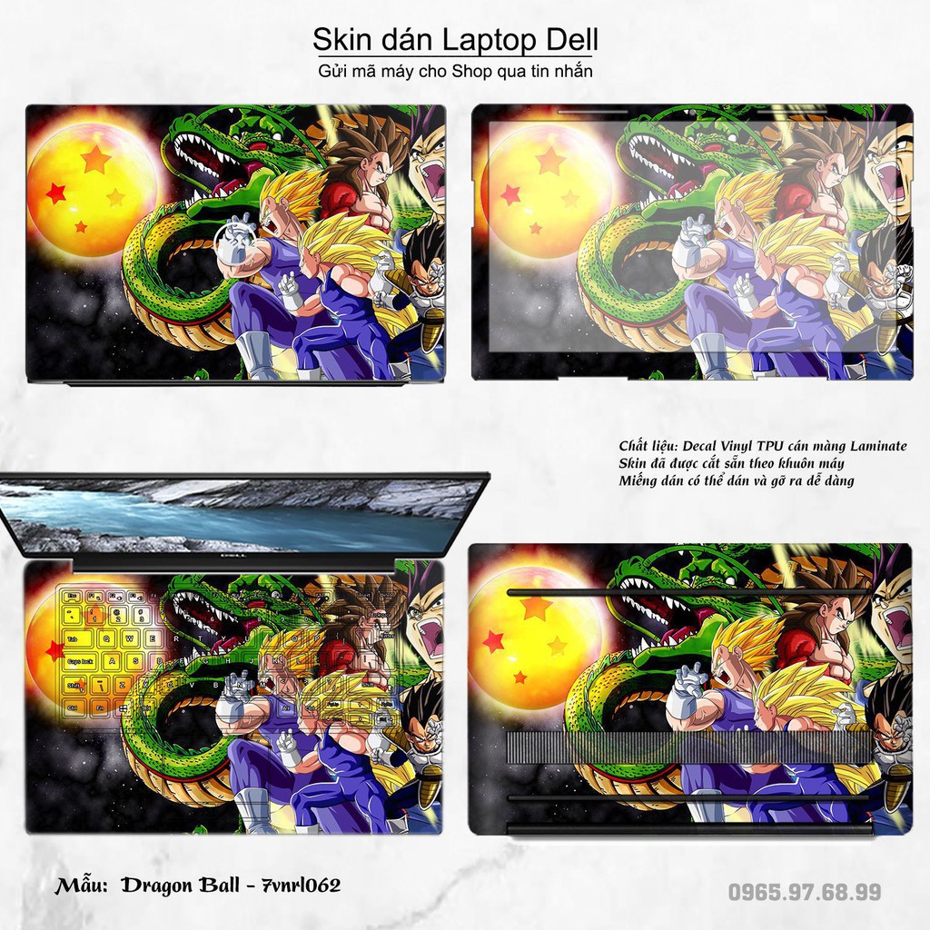 Skin dán Laptop Dell in hình Dragon Ball (inbox mã máy cho Shop)