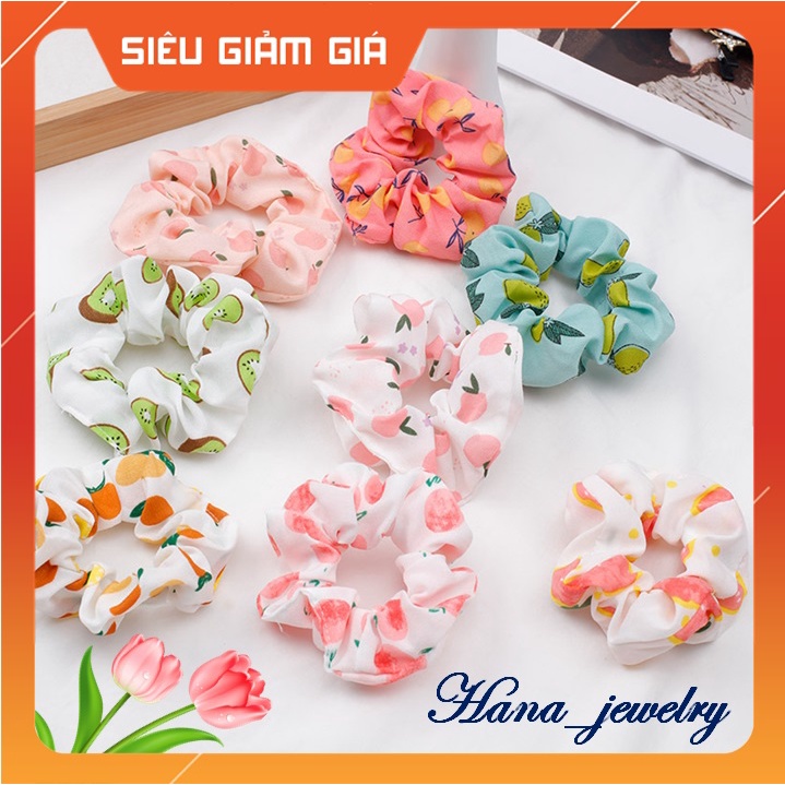 DÂY BUỘC TÓC/ CỘT TÓC SCRUNCHIES  [ CÓ SẴN ]  10 cm, HÌNH TRÁI CÂY, ĐÁNG YÊU,NGỌT NGÀO, TIỆN DỤNG, CT.M10