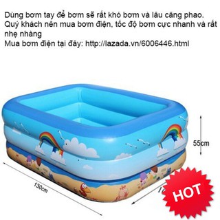 [BÁN CHẠY] Bể bơi phao 3 tầng cho bé 130x100x55cm (xanh)