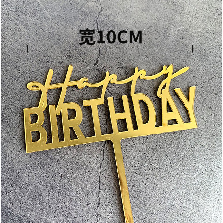 Que cắm trang trí bánh kem hình chữ Happy Birthday