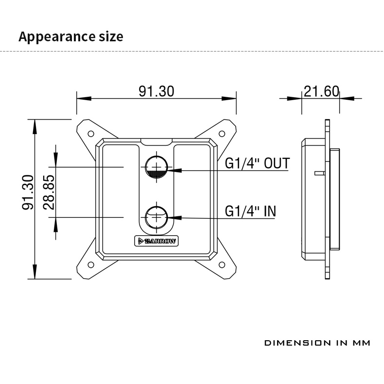 Barrow LTYK3-04I, Dành cho khối nước CPU Intel Lga1700 / 1200 / 115x / x99 / x299, Khối làm mát bằng nước vi mô bằng acrylic