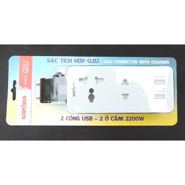 Ổ cắm điện mini tích hợp cổng usb Sopoka Q2U