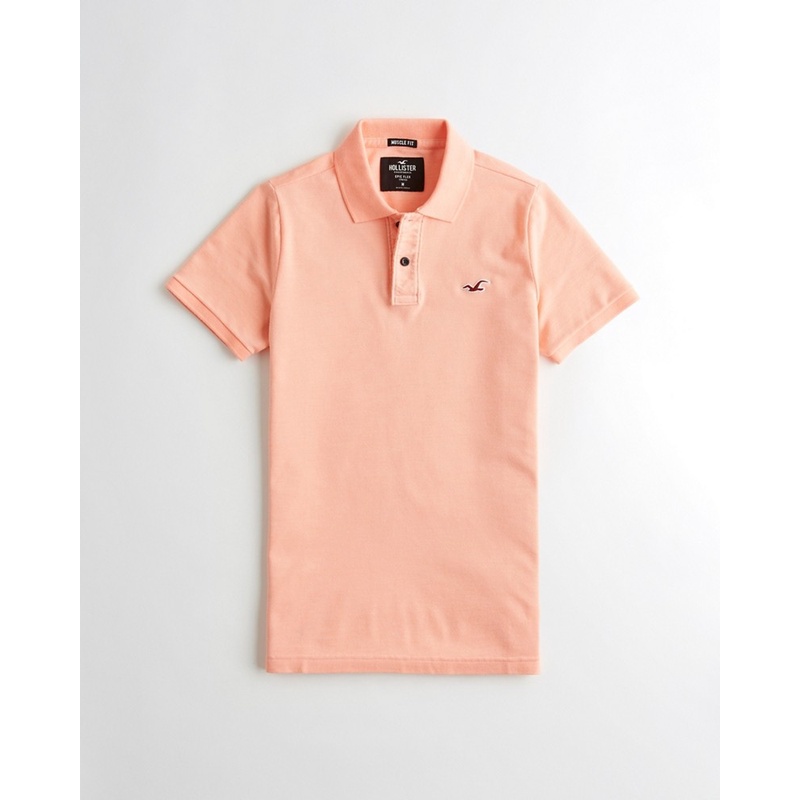 Áo thun nam Hollister HOL-PO244 Stretch Pique Icon Polo Light Orange