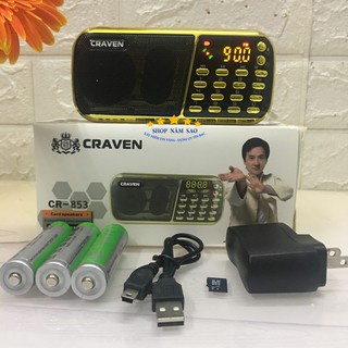 Loa đài Craven CR 853-836s, máy nghe nhạc đọc kinh phật dùng thẻ nhớ, USB, FM pin siêu trâu