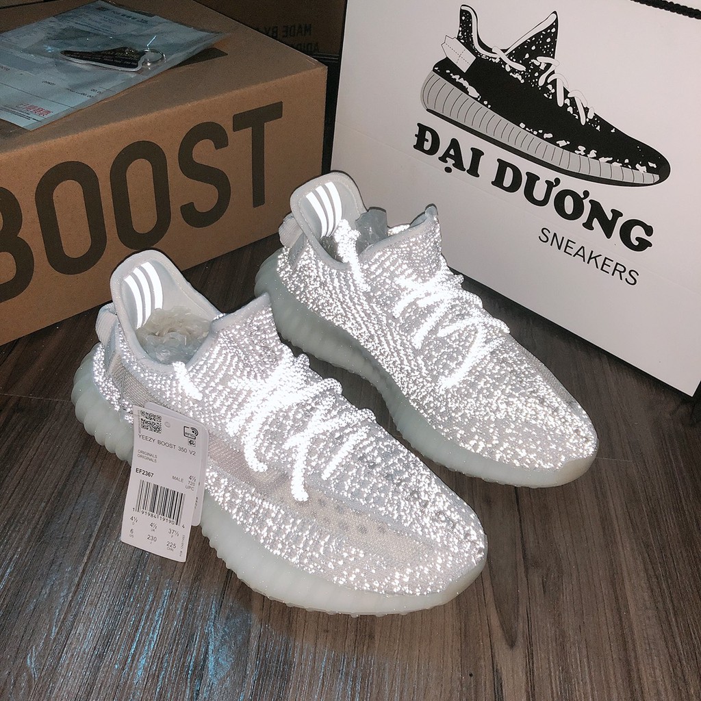 yzi350 trắng phản quang [TẶNG MÓC KHÓA - FULL BOX]giày yzi 350 trắng phản quang giày thể thao V2 trắng phản quang nam nữ