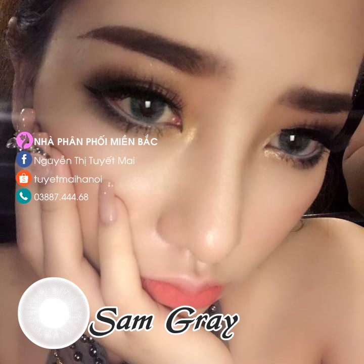 Lens Xám Tây Sam Gray 14mm 0 Độ - Kính Áp Tròng Hàn Quốc Chính Hãng Vassen Sexy Me