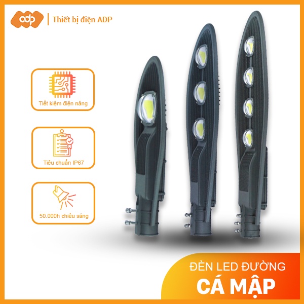 Đèn LED Đường Cao Áp Hình Chiếc Lá công suất 20W, 30W, 50W, 100W, 150W, 200W, 250W TLC Lighting - Ánh sáng Trắng/Vàng
