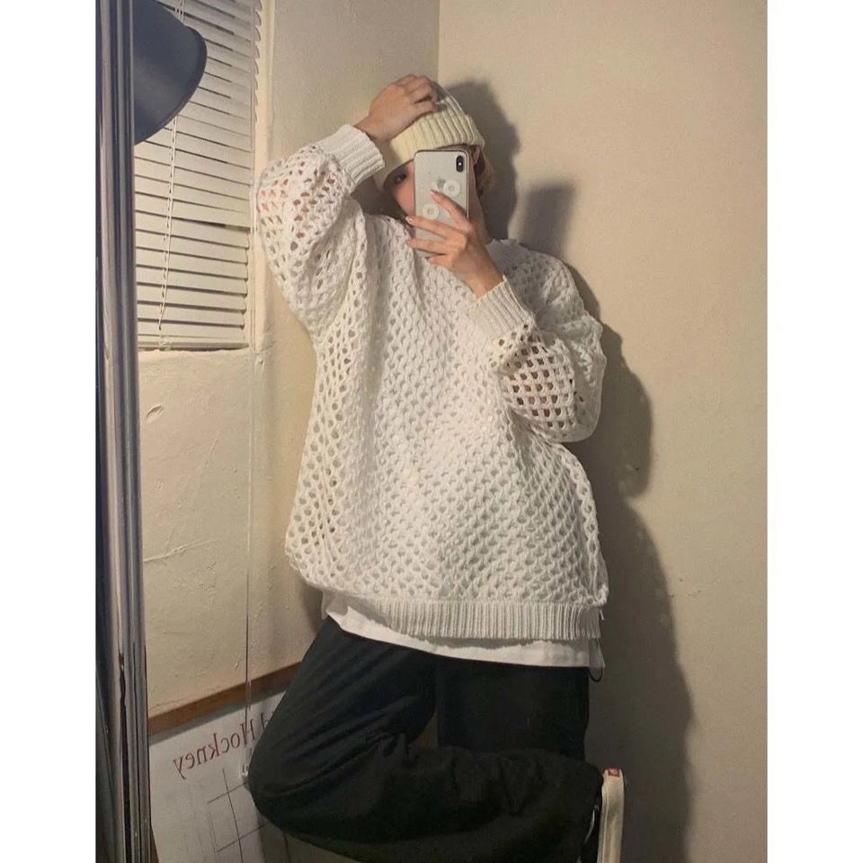 Áo sweater tay dài dáng rộng dễ phối đồ hàng mới dành cho bạn nữ