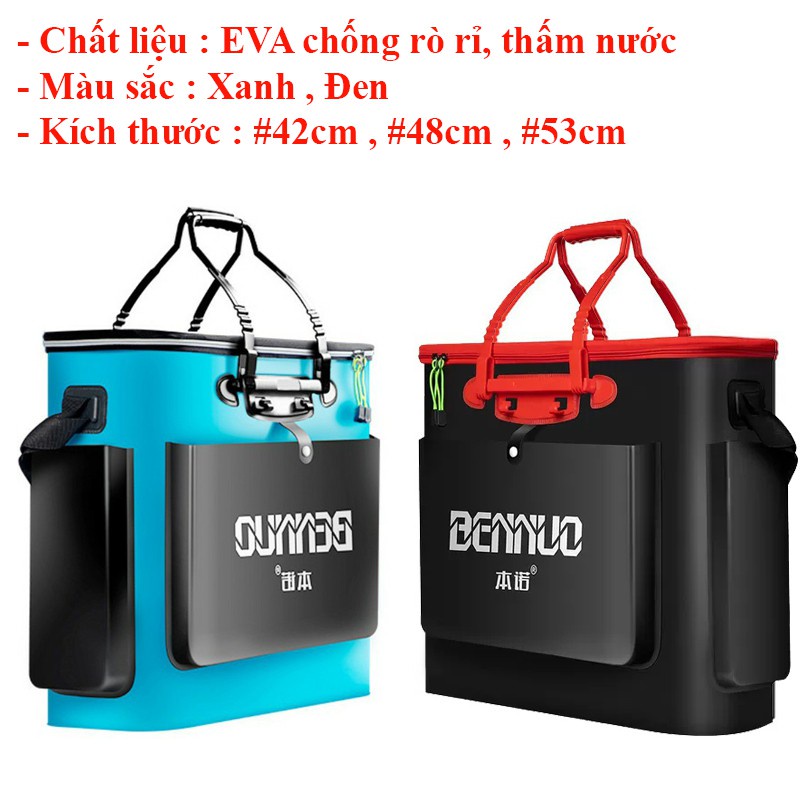 Thùng Đựng Cá Bennuo Đa năng chất liệu EVA chống thấm nước cao cấp , có thể gấp gọn tiện lợi TC-47