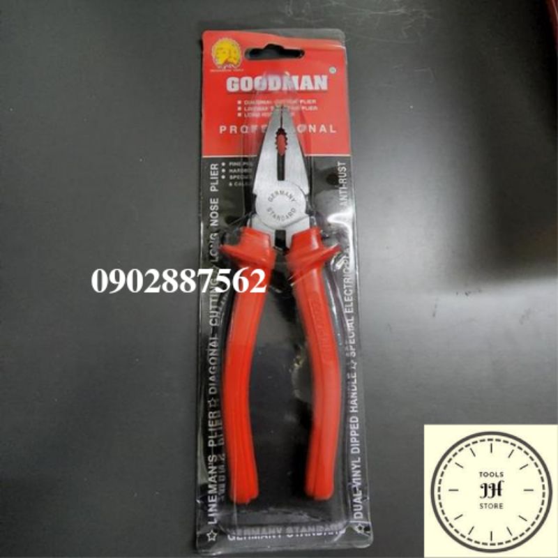 kìm điện 7inch goodman cán đỏ (kìm bằng)