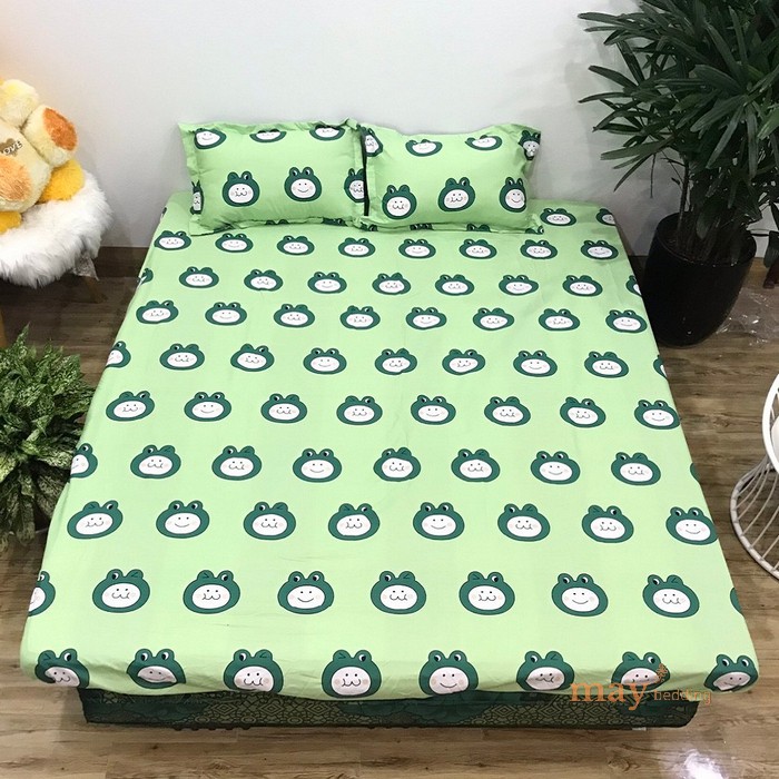 Combo Drap trải giường bọc nệm kèm 2 vỏ gối poly cotton kích thước m6 hoặc m8 nhiều mẫu