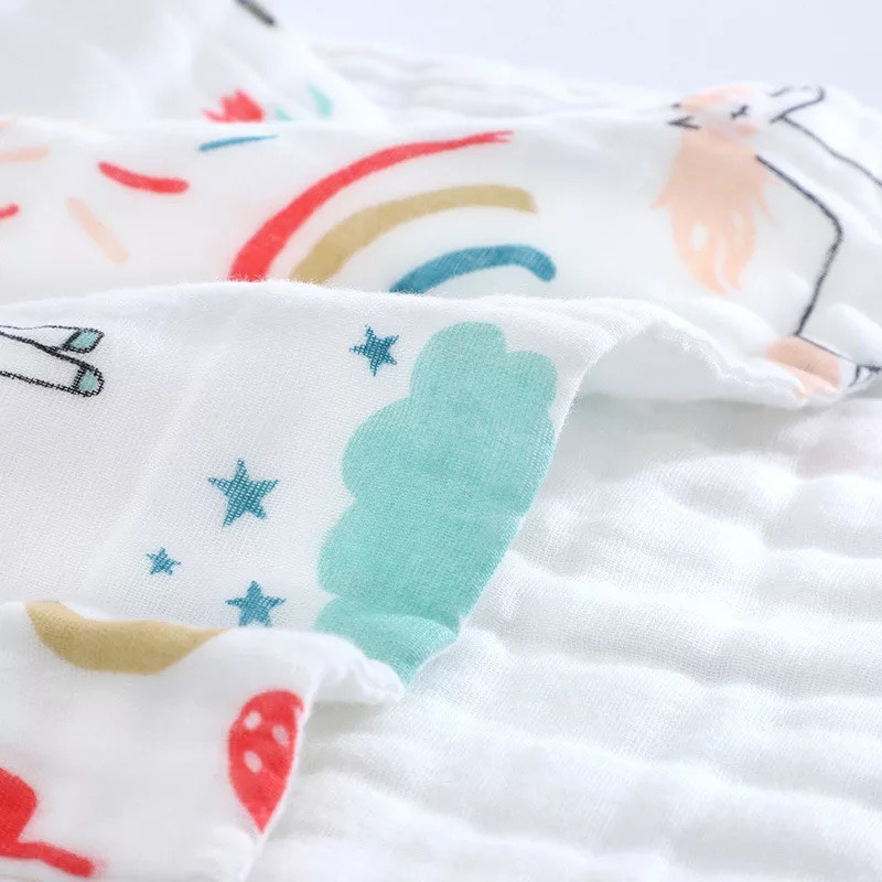 Khăn mặt sợi tre 6 lớp mềm mịn , 25* 50 cm , hình chọn ngẫu nhiên