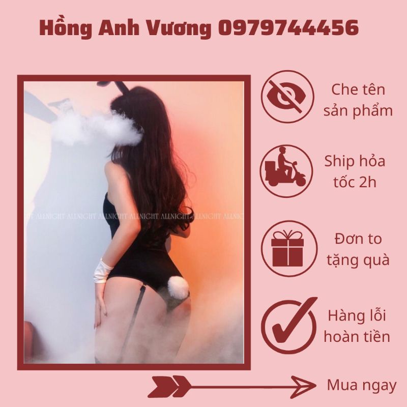 cosplay thỏ nhung bunny kèm kẹp tất sexy gợi cảm