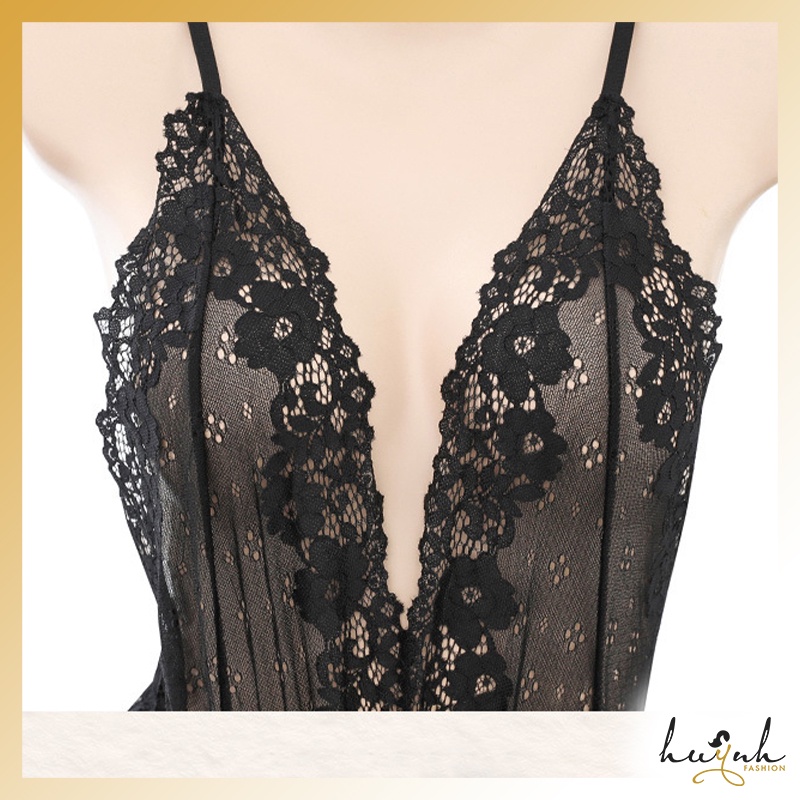 Bodysuit Ren Sexy Xẻ Ngực Hở Đũng Gợi Cảm - B13