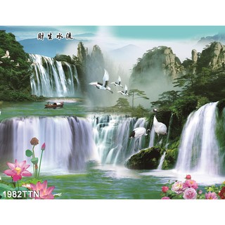 Tranh Sơn Thủy 3D bể cá cảnh