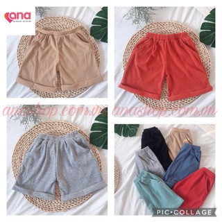 Quần cho bé trai bé gái short cộc ngắn THUN GÂN K woo Quần đùi/ short quan dui cho be bé trai gái trẻ em