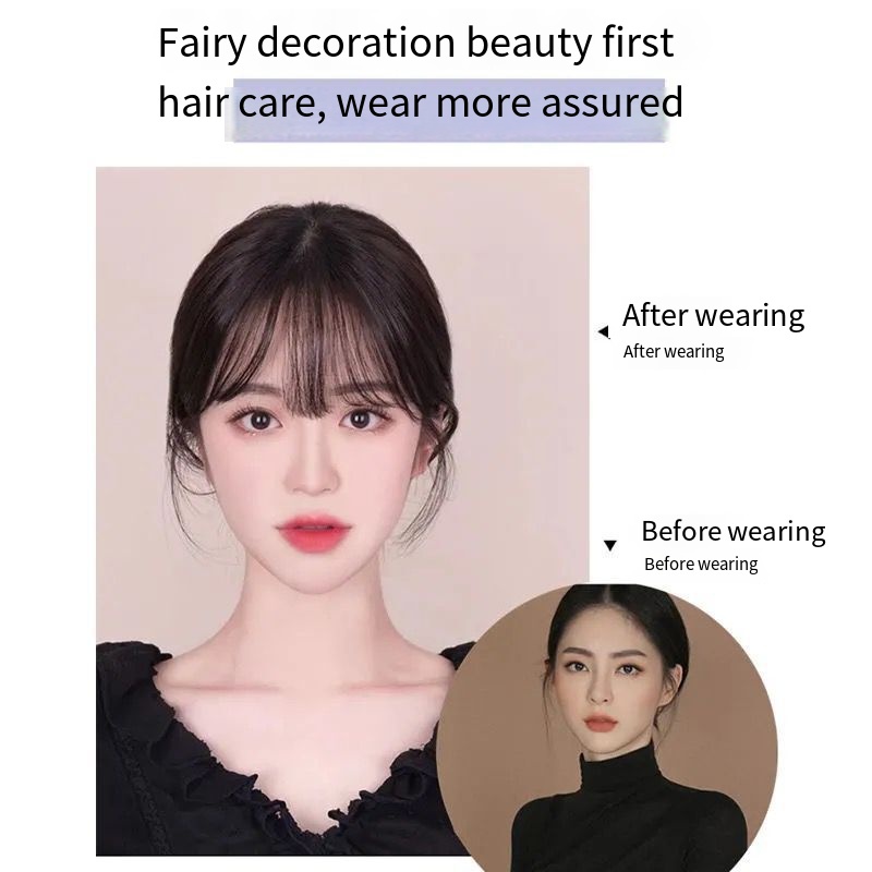 Bộ Tóc Giả Ngắn Mái Ngang Nhuộm Màu Vàng Bạch Kim