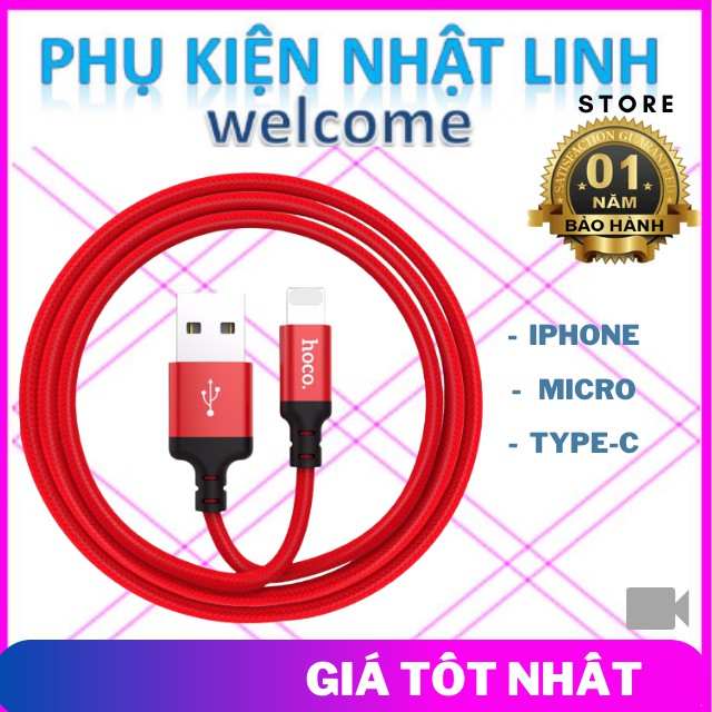 Cáp Sạc Nhanh Hoco X14 Sạc IPHONE,MICRO,TYPE-C - CHÍNH HÃNG,Phụ Kiện Nhật Linh