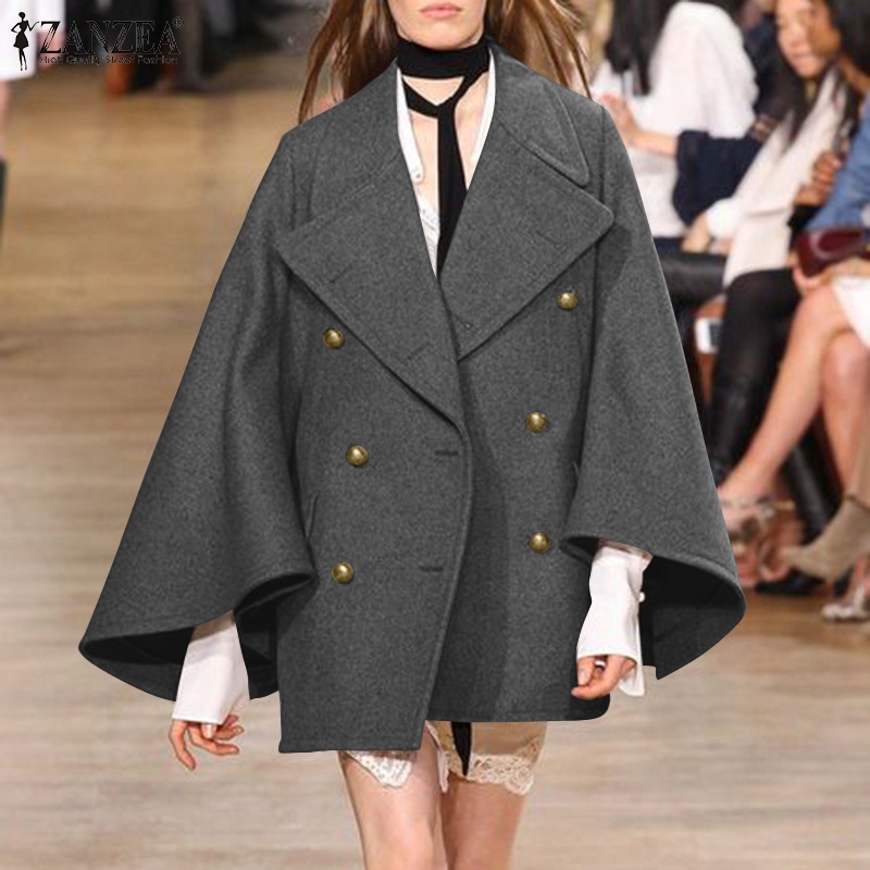 Áo choàng ZANZEA hai hàng nút phía trước thời trang mùa đông trang trọng cho nữ | BigBuy360 - bigbuy360.vn