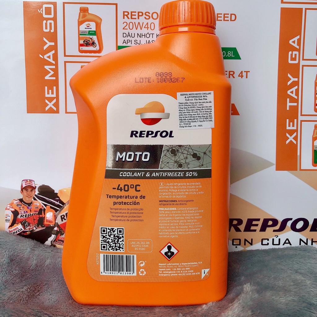 Nước làm mát động cơ Repsol Moto Coolant And Antifreezer 1L