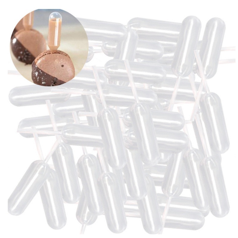 Bộ 100 ống bơm kem 4ml bằng nhựa ống bơm kem nhỏ giọt sử dụng 1 lần trang trí bánh cupcake