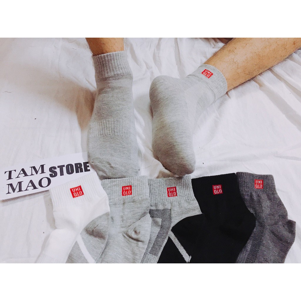 Tất nam cổ cao dài mùa hè, vớ tất cổ ngắn nam dày dặn thấm hút phong cách Hàn Quốc