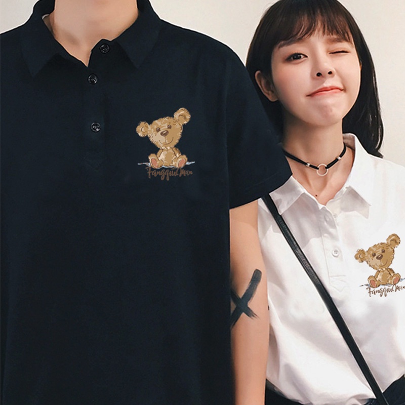 Áo Thun Polo Nam Nữ Form Rộng Chất Cotton Mềm Mát In Hình Chú Gấu Bông Tình Yêu Xinh Xắn  Lôi Cuốn Đỉnh Của Chóp TTQ0374