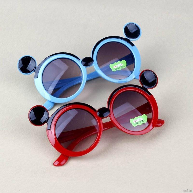 Kính Mát Tròn Chống Tia UV Hình Chuột Mickey Cho Bé 2-8 Tuổi