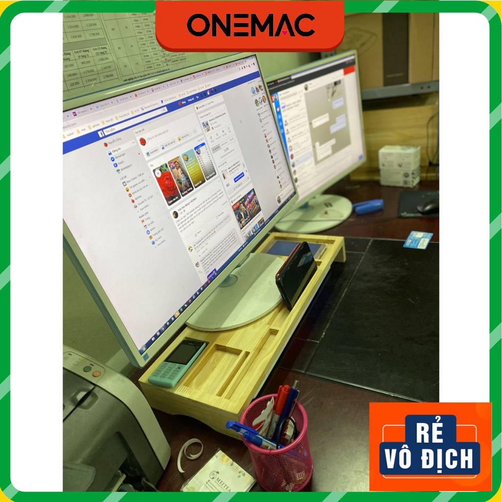 Giá Đỡ Màn Hình Máy Tính PC DIGIMIX Từ Gỗ Tự Nhiên Cho Văn Phòng, Công Ty Để Bàn Cao Cấp Đa Năng, Kệ Kê Đỡ Màn Hình