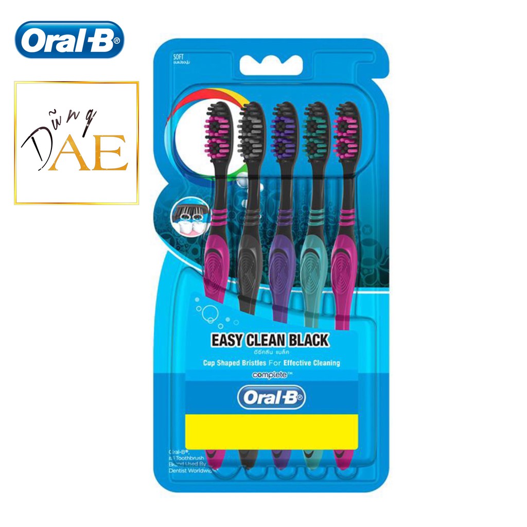 Bàn Chải ORAL B Easy Clean Black Thái Lan - Set 5 cái