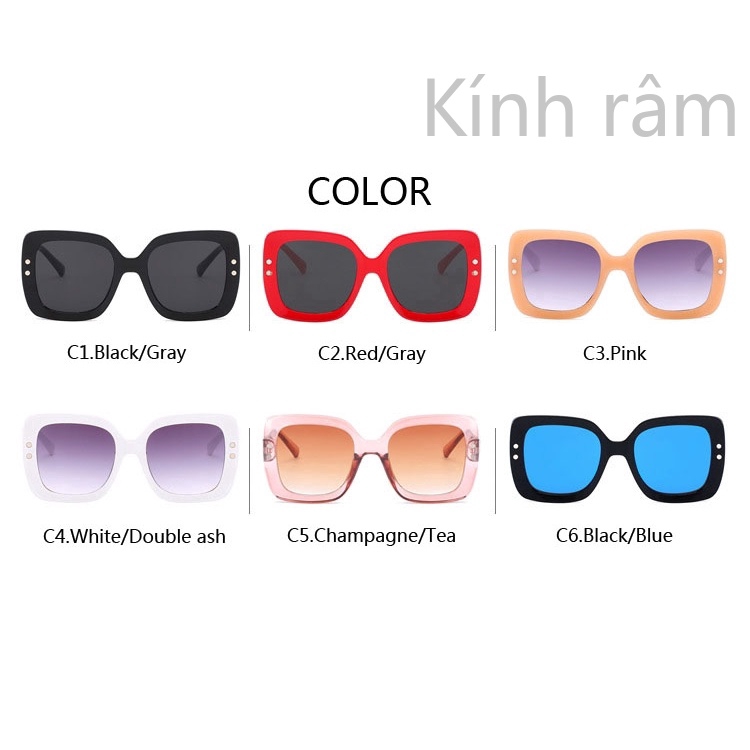 Kính râm nữ gọng vuông phong cách cổ điển