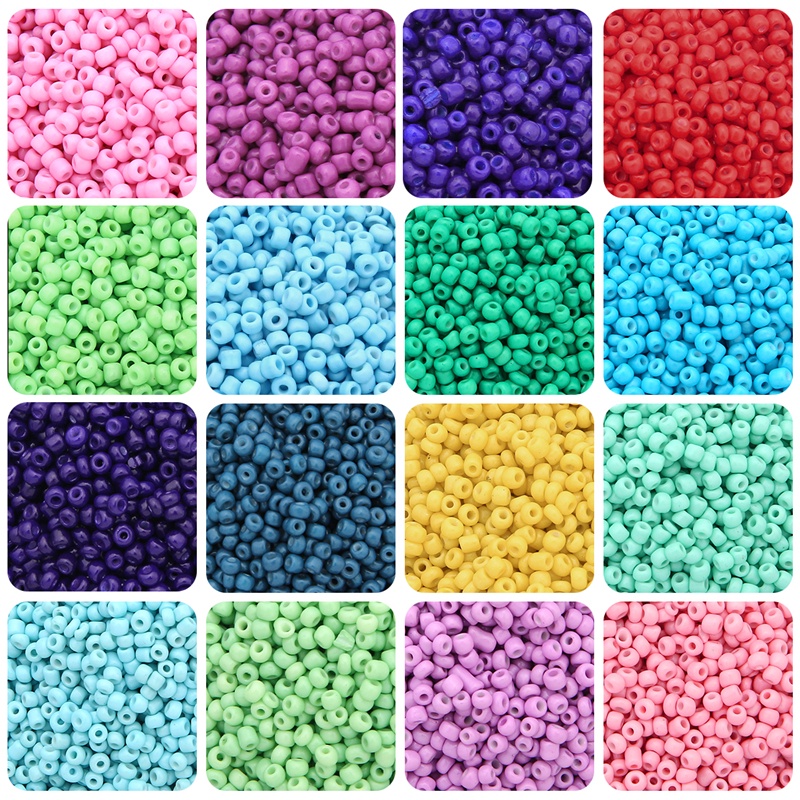 Set 1000 hạt cườm 3mm màu trơn dùng làm đồ trang sức thủ công chuyên nghiệp