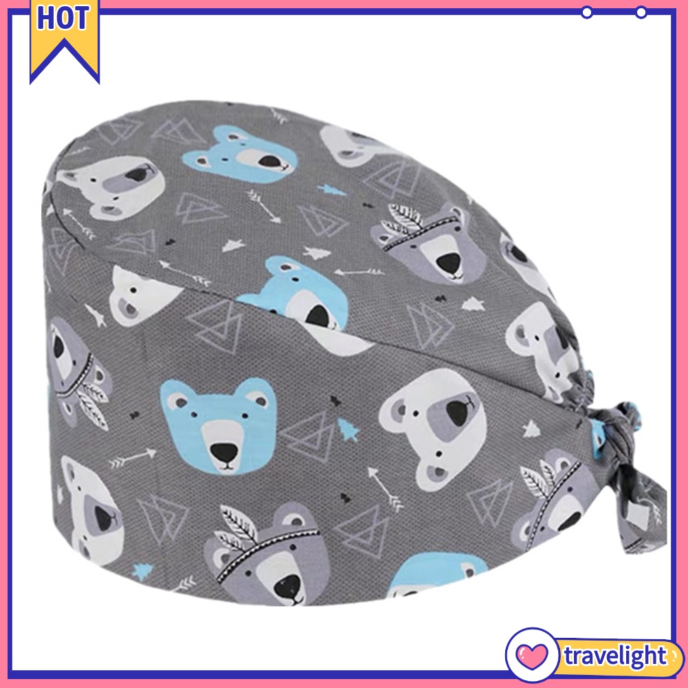 (Hàng Mới Về) Mũ Trùm Đầu Cotton Thấm Hút Mồ Hôi Họa Tiết Hoa Lá / Gấu Dễ Thương Cho Nam Và Nữ