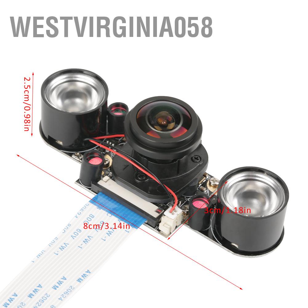 Westvirginia058 Westvirginia058 5 Million Pixels Night Vision Automatically Switch IR CUT Camera Module Board For Raspberry Pi
