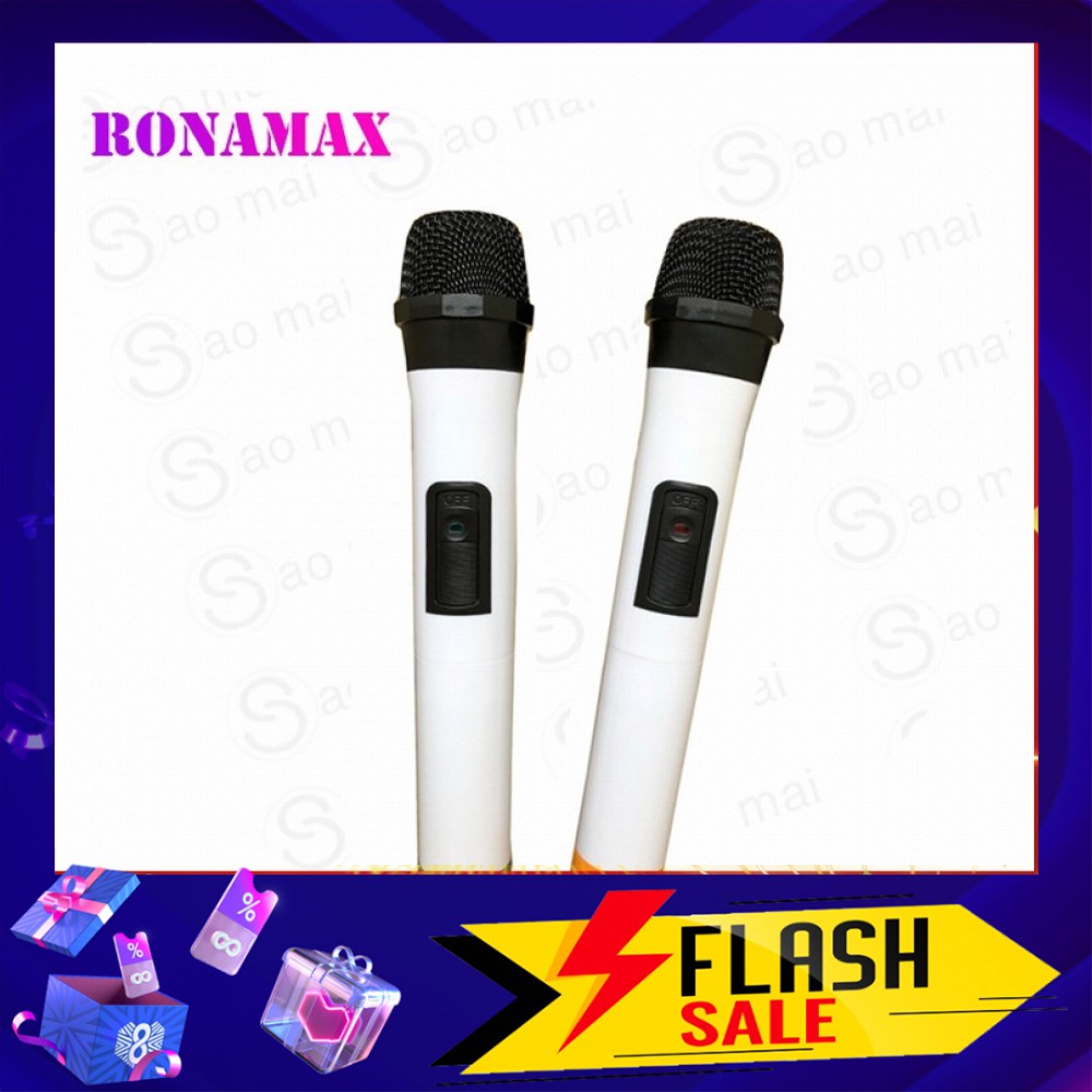 Bộ 2 Micro Không Dây Cho Loa Kéo Ronamax F12 - T12 - H12 kèm 2 chống lăn.