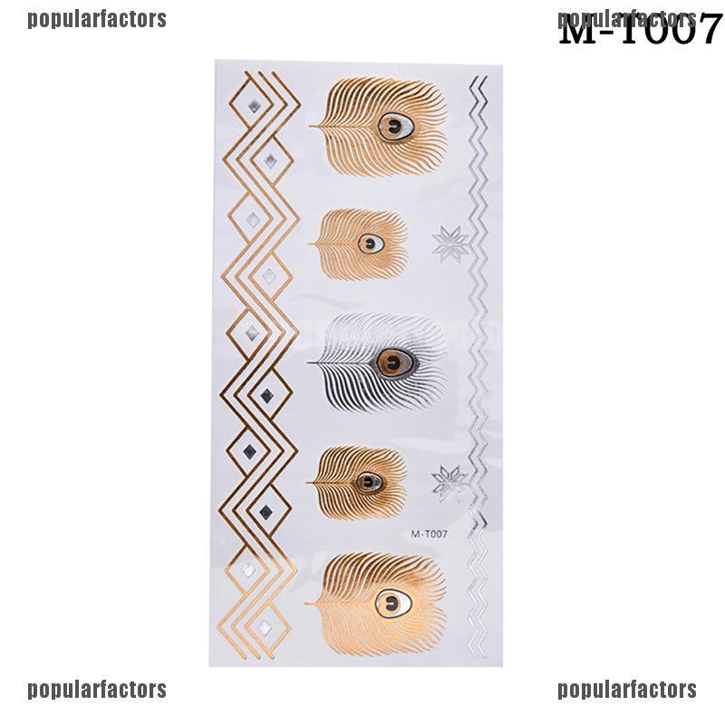 Hình Xăm Dán Chống Thấm Nước Hình Lông Vũ Màu Vàng Độc Đáo