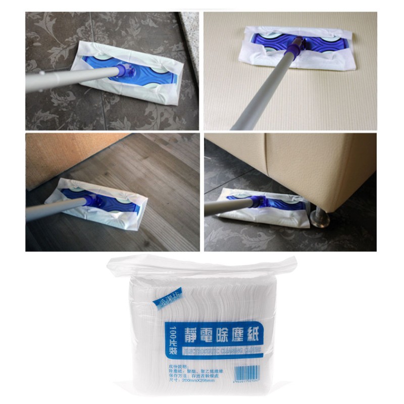 Túi 100 Miếng Giấy Lau Bụi Dùng Một Lần Tiện Dụng Cho Nhà Bếp / Nhà Tắm