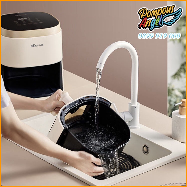 Nồi chiên không dầu mặt kính dung tích 5L BEAR QZG- F15E3 1500W màu trắng bảo hành 12 tháng