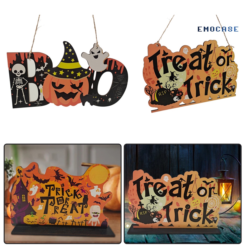 Ny-door Mặt Dây Chuyền Chủ Đề Halloween Bằng Gỗ Đáng Yêu Tinh Tế Trang Trí Tường