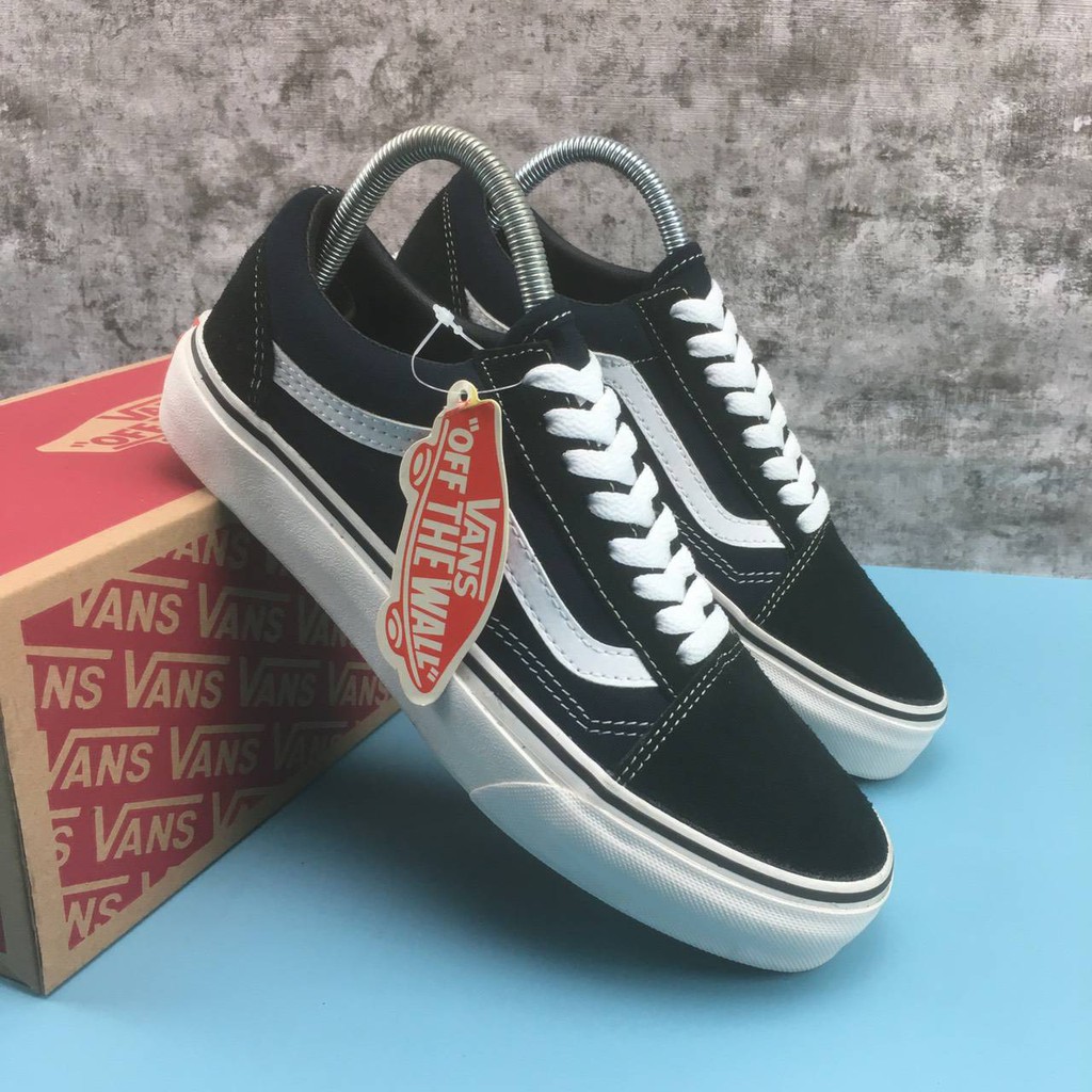 Giày Vans Màu Đen / Xanh Navy Cá Tính Năng Động Thời Trang