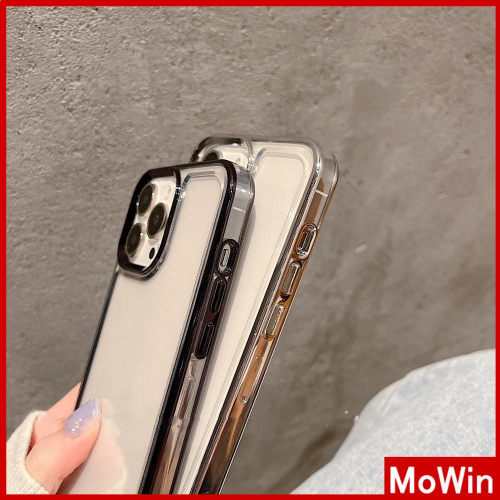 Ốp điện thoại TPU dẻo trong suốt mạ kim loại thích hợp cho iPhone 14 Pro Max 14 Plus 13 Pro Max 12 Pro Max 11 XR 7 Plus