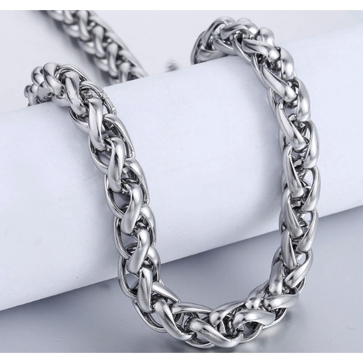 Dây chuyền nam inox kiểu xoắn 6ly khóa Xịn sáng đẹp không đen, tạo nên vẻ đẹp cá tính và cuốn hút cho bạn