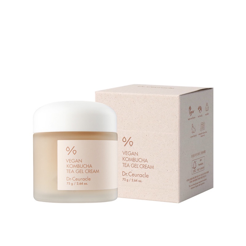 Kem Dưỡng Ngăn Ngừa Lão Hóa Dr.Ceuracle Vegan Kombucha Tea Gel Cream 75g